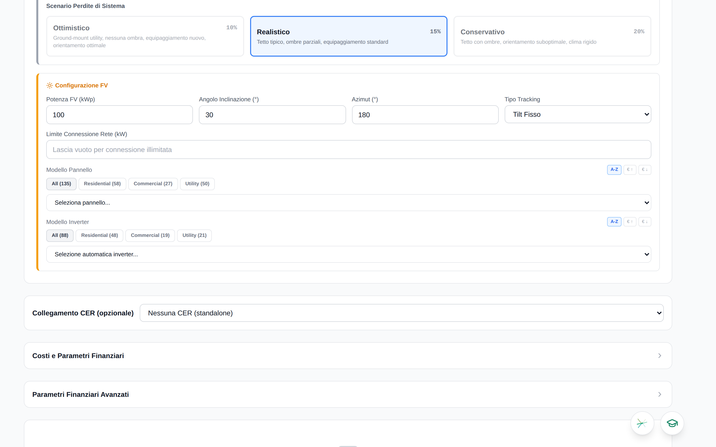 Configurazione e cataloghi